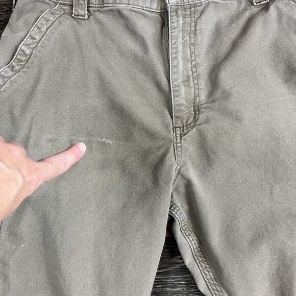 Carhartt Mens Canvas Loose Fit Work Dungaree Khaki 38x20 Rugged Workwear Outdoor - Picture 6 of 12